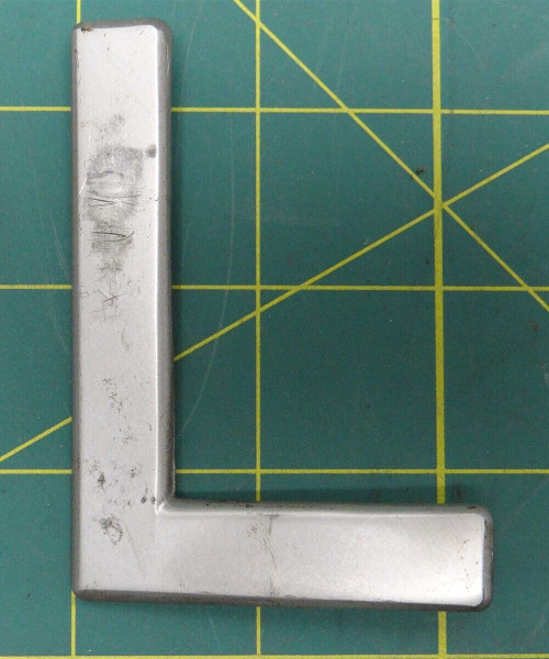 Vintage Retro Matte Silver Decorative Metal Letter "L" Wall Art