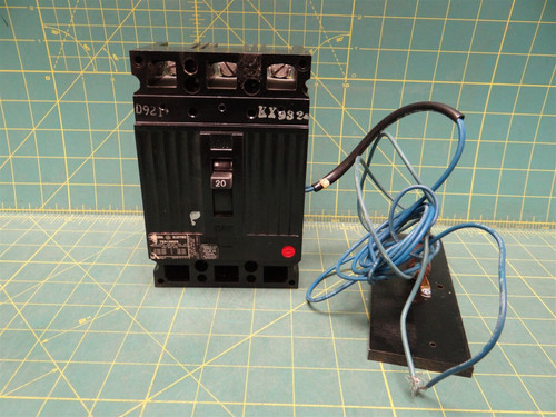 General Electric TED136020WL 3 Pole 20 AMPS 600 VAC 18k MAX RMS Circuit Breaker