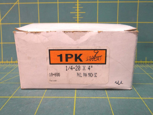 6 Pcs. Pan Head Phillips Head Machine Screws Zinc Plated 1/4-20 x 4"