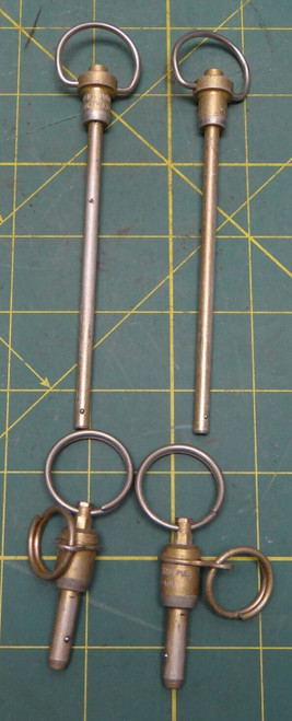 Lot of 4 Avibank Quick-Release Push Pins w/ Rings, 4 1/2 Inch and 1 1/2 Inch