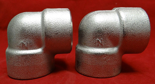 Lot of 2, 3/4" Socket Weld 90 Degree Pipe Elbows F304L A/SA182 B16