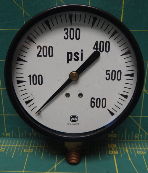 3 1/2" USG Pressure Gauge 600psi 1/4NPT