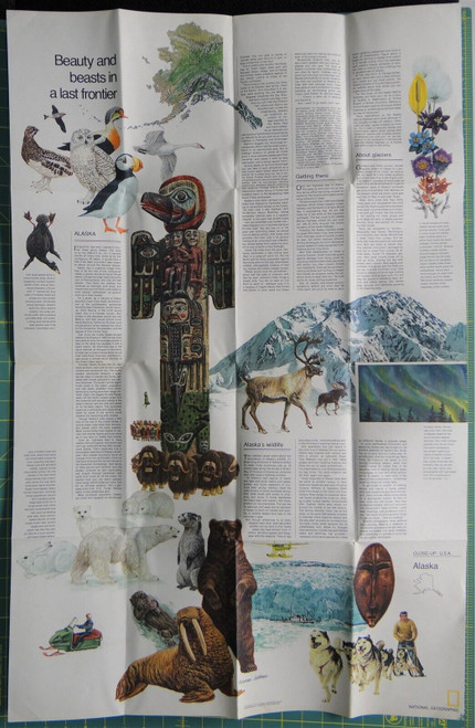 National Geographic June 1975 Map, Close-up: U.S.A, Alaska 