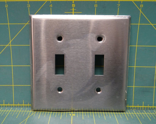 Mulberry 50072 2-Gang Toggle Switch Wallplate 430 Stainless Steel 