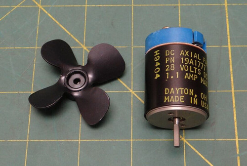 DC Axial Fan P/N 19A1777, P11945, 28 VDC, 1.1 AMP, NSN: 4140-00-763-0837