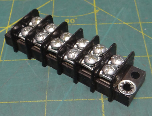 Panel Mount Barrier Electrical Terminal Block 2 Row 6 Position 2.92in Length 