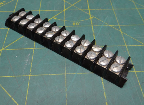 Panel Mount Barrier Electrical Terminal Block 2 Row 11 Position 4.65in Length
