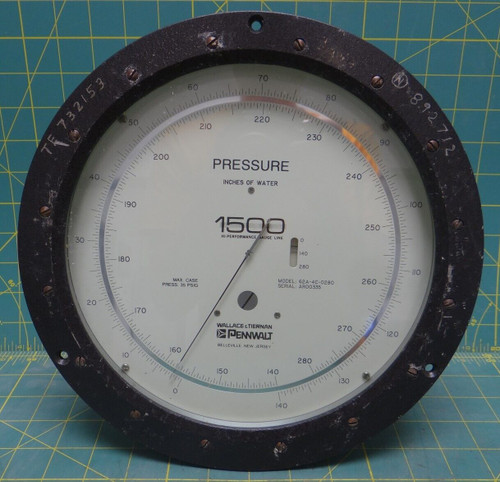 Pennwalt Wallace Tiernan 1500 Hi-Performance Gauge 62A-4C-0280 0-280 In of Water