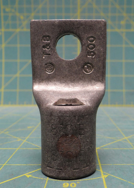 Thomas & Betts Copper Lug Short Barrel, 1-Hole, 1/2", 500kcmil, Brown Die, 87