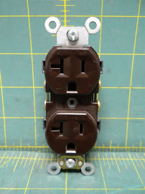 Legrand-Pass & Seymour CR20 Duplex Recepticle 20A/125V Side Wire Brown