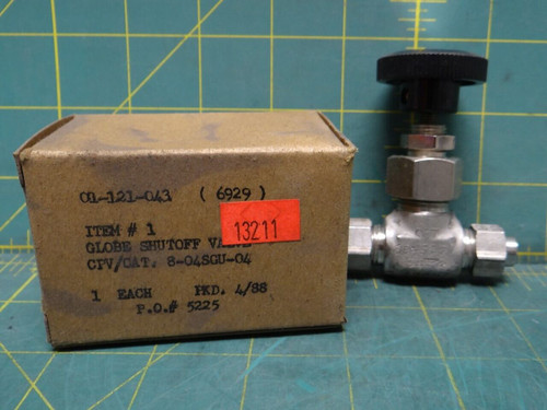 CPV Manufacturing Inc. 804SGU-04B Stainless Steel Globe Valve, 3000 PSI, 1/4"