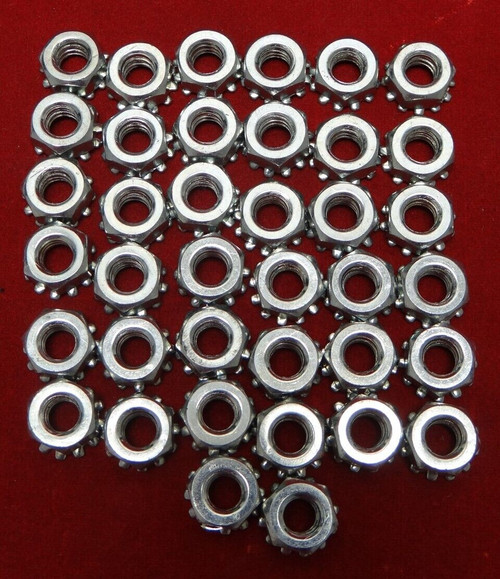 Lot of 38 K-Lock Hex Nuts, M6