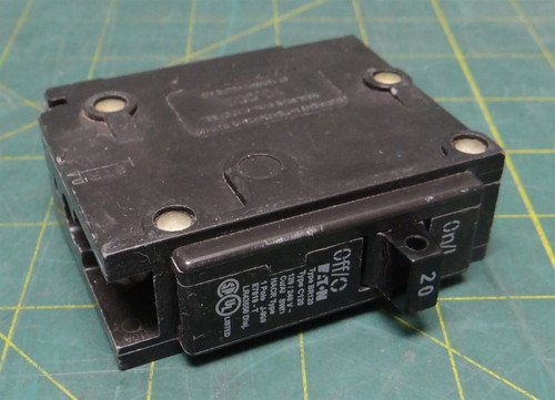 Eaton Electrical Circuit Breaker BR120 1 Pole 20A 120/240VAC 10 kAIC #14-4 AWG