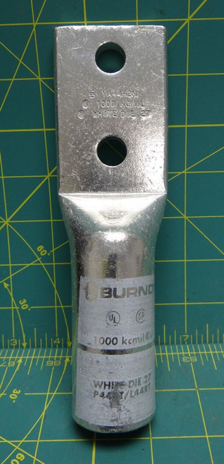 BURNDY YA442N 2 HOLE LUG LONG BRL 1000 MCM STR 1/2" STUD 1-3/4" CTR NEMA WHITE