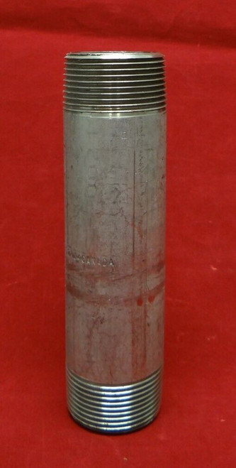 1-1/4" Stainless Steel Pipe Nipple 6" Long 304L SA312 Male NPT Threads