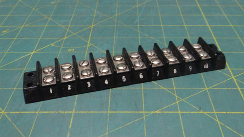 GE Double Row Barrier Marine Grade Terminal Block, 10 Position, 6.125" Length