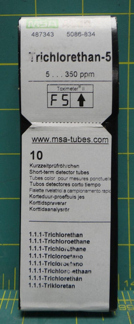 MSA Auer Tube Detector (Pk10) TRICHLORETHAN-5 487343, 5086-834, ISO 9001