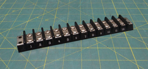 Double Row Barrier Marine Grade Terminal Block, 12 Position, 7.75" Length