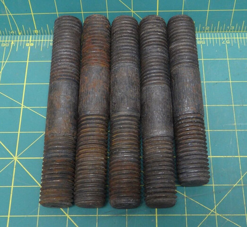 Qty 5 Steel Threaded Pipe Nipple Rod Bar Stud 1-1/8"-7 x 7-1/4" and 6-1/2" Long