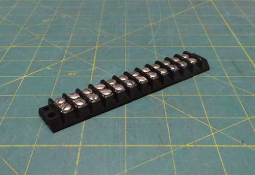 Marathon Panel Mount Barrier Electric Terminal Block, 12 Position, 5.125" Length