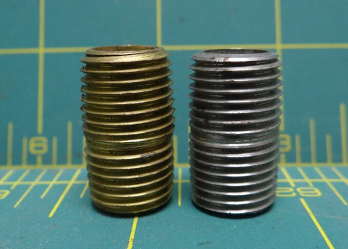 Lot of 2  1/4" NPT Pipe Nipples, 7/8" Long