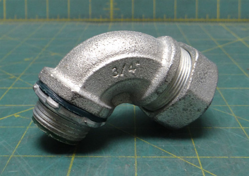 3/4" Liquid Tight Malleable Iron Insul 90° Elbow Connector 2.75"L x 3"H x 1.5"W