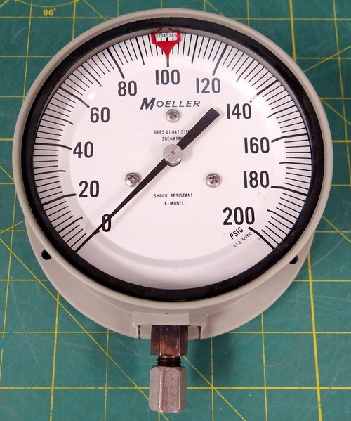 Moeller Inst SGE4M14N 0-200 PSIG Shock-Resistant Pressure Gauge 6685-01-047-5116
