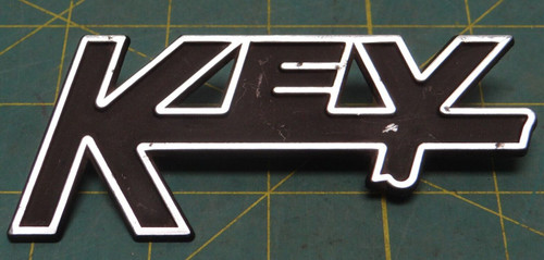 Vintage Original "KEY" Dealer Script Emblem 4-1/2" Length