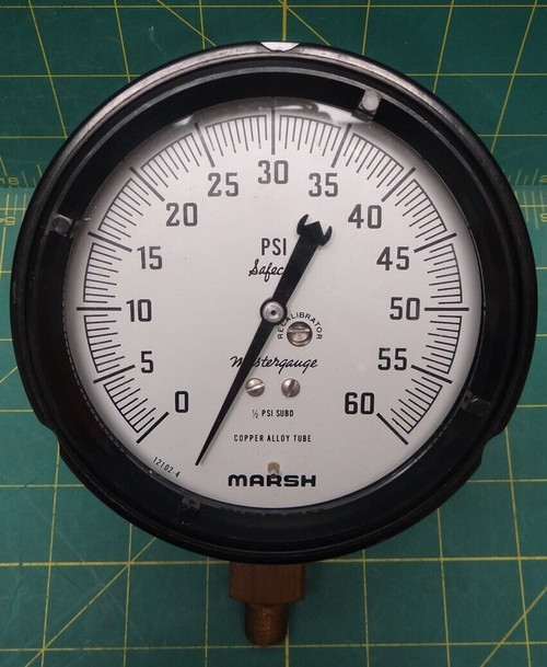 Marsh 4 1/2" Gauge 0-60 psi 1/4 NPT LBM 