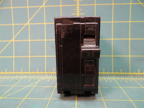 Square D QO220 Circuit Breaker, 20 Amp, 2 Pole, 120VAC, 10k