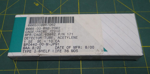 Pack of 10 GASTEC Detector Tube No. 171 Acetylene HC=CH 6665-00-898-7062