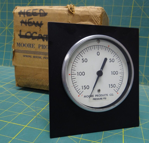 3 1/2" Moore Products Co. Receiver Gauge 3 - 15 psi CBM 1/4 NPT 6685-01-139-6453