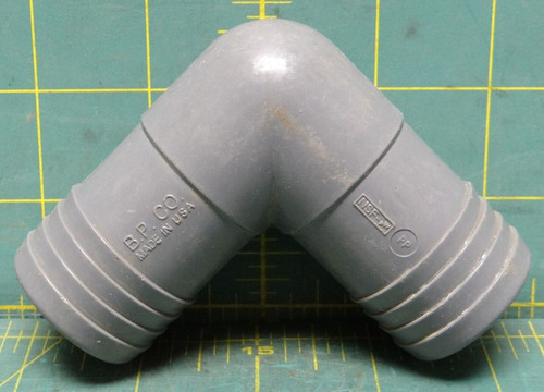 B.P. Co. 1-1/4 Inch x 1-1/4 Inch Schedule 40 90° PVC Barbed Insert Elbow 350714