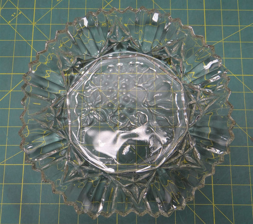 Vintage Federal Glass Pioneer Collection Fruit Bowl Fluted Sides, Sawtooth Rim