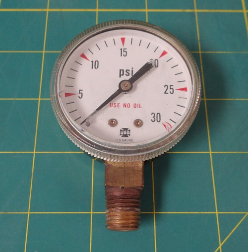 2" U.S. Gauge  0-30 PSI  1/4" NPT