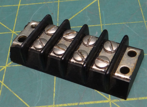 Panel Mount Barrier Electrical Terminal Block 2 Row 4 Position Number Coded