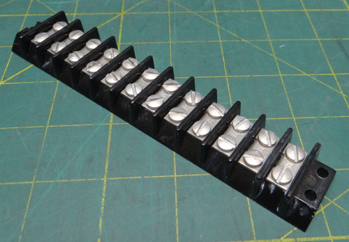 Panel Mount Barrier Electrical Terminal Block 2 Row 12 Position 5.91in Length 