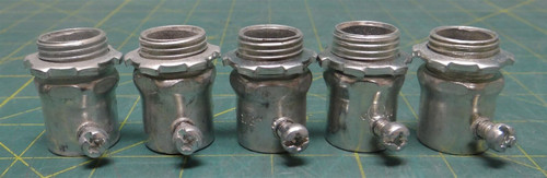 (Pack of 5) 1/2" EMT Zinc-plated Steel Set Screw Connector Conduit Fittings