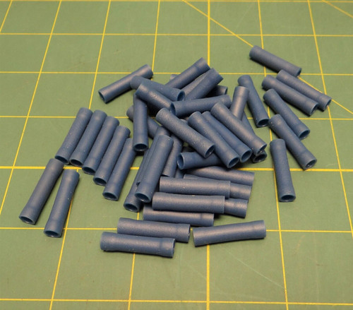Lot of 48 1" Blue Heat Shrink or Crimp Wire Terminals 