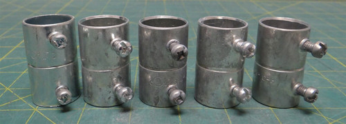(Pack of 5) 3/4" EMT Galvanized Steel 2 Set Screw Coupling Conduit Fittings