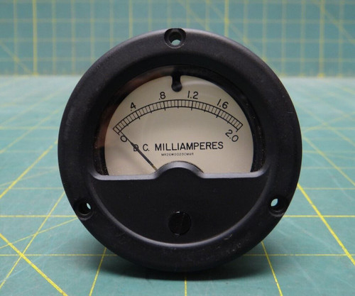 Wacline Panel Ammeter P/N 26W1001-104 NSN 6625-00-538-9039, 0 - 2.0 Amps DC