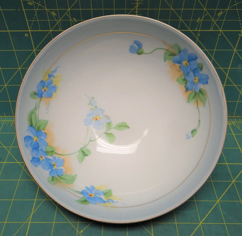 Antique Beyer & Bock Hand Painted Flower Porcelain Bowl Signed E. Beyer Prussia