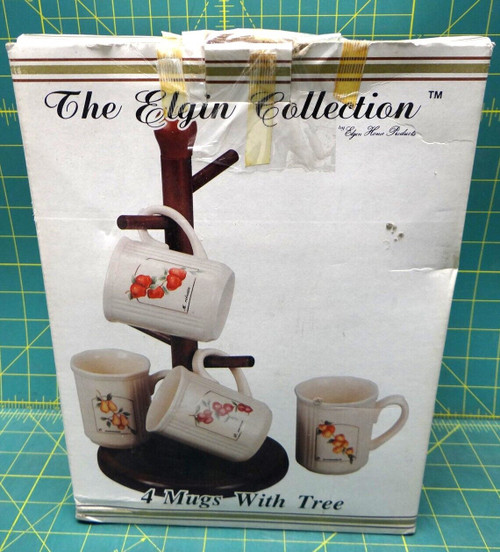 Elgin Home Products The Elgin Collection 4 Ceramic Mugs With Mahogany Tree 