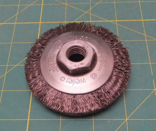 Weiler 3" Crimped Wire Bevel Brush P/N 13095 .0118"  5/8"-11 A.H.