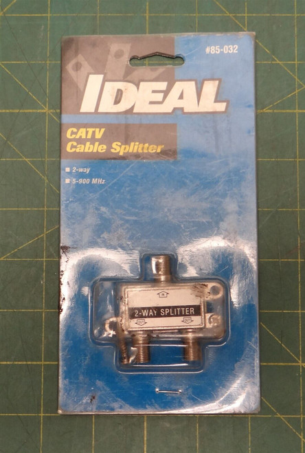Ideal Industries 85-032 2-Way 5 to 900 Mhz CATV Cable Splitter, Hardware Incl