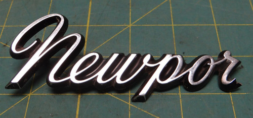 Original Vintage 1960's Chrysler Newport Emblem Script Chrome P/N 2605362