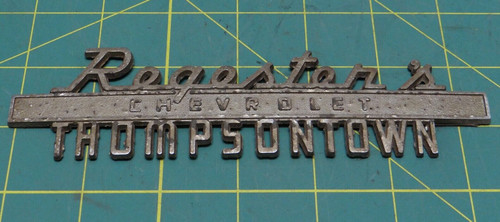 Regester's Thompsontown Chevrolet Vintage Classic Car Dealer Emblem