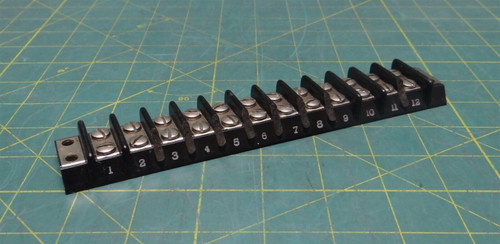 Double Row Barrier Marine Grade Terminal Block, 12 Position 7.75" Length
