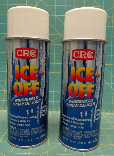 CRC Ice-Off Windshield Spray De-Icer, 12 Oz Can, De-Icer Spray, (Lot of 2)