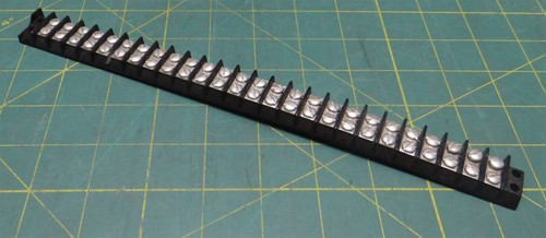 Panel Mount Barrier Electrical Terminal Block 2 Row 26 Position 10.5in Length 